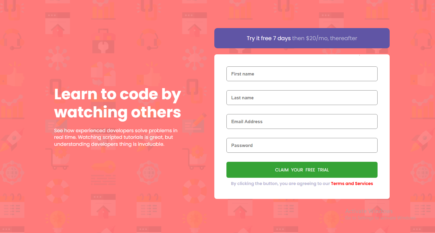 SignUp website picture